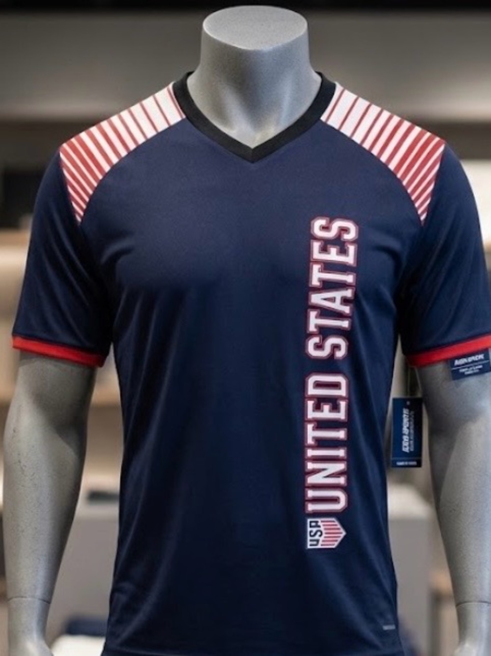 United States SOCCER Navy Blue Short-Sleeve V-Neck Men's Shirt